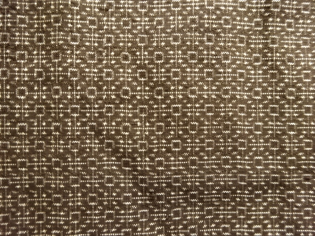 JAPANESE KIMONO / ANTIQUE ABSTRACT PATTERN WOVEN DORO OSHIMA TSUMUGI K